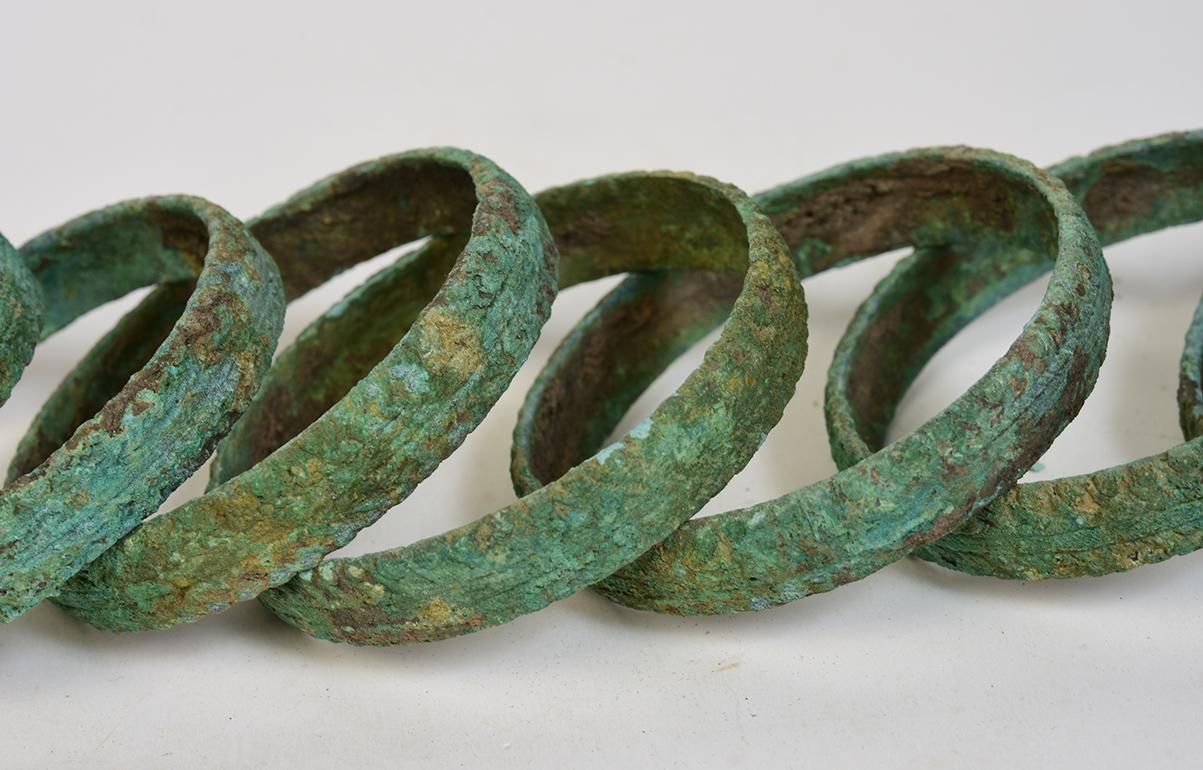 500 B.C., Dong Son, a Set of Antique Khmer Bronze Bangle Bracelet 3
