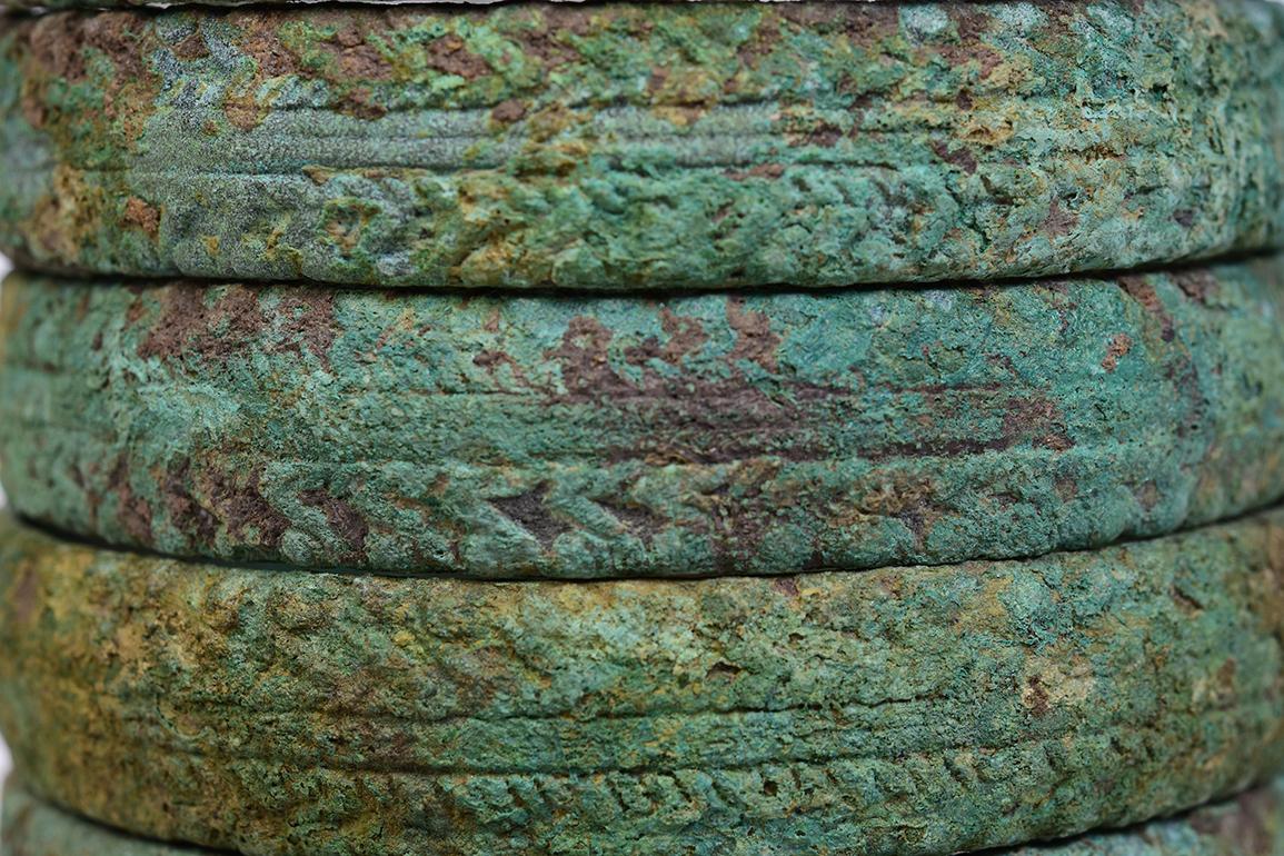 Cambodian 500 B.C., Dong Son, a Set of Antique Khmer Bronze Bangle Bracelet