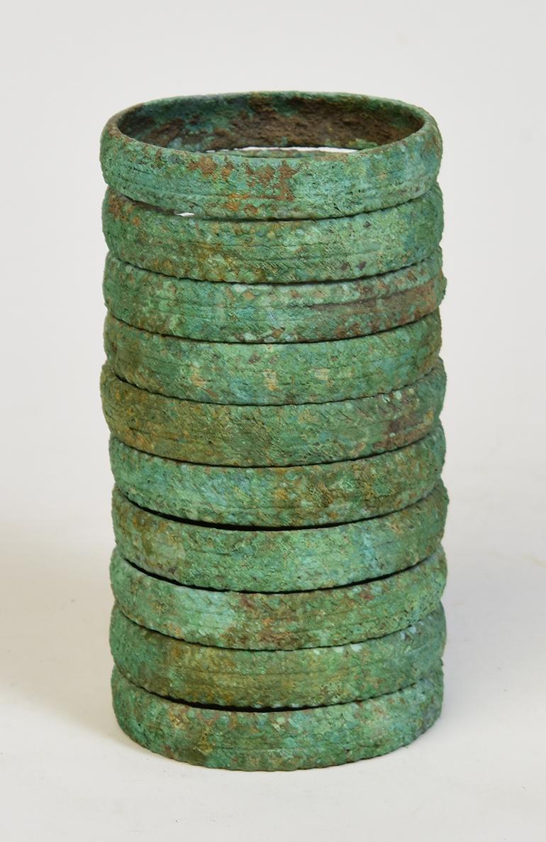 500 B.C., Dong Son, a Set of Antique Khmer Bronze Bangle Bracelet In Good Condition In Sampantawong, TH