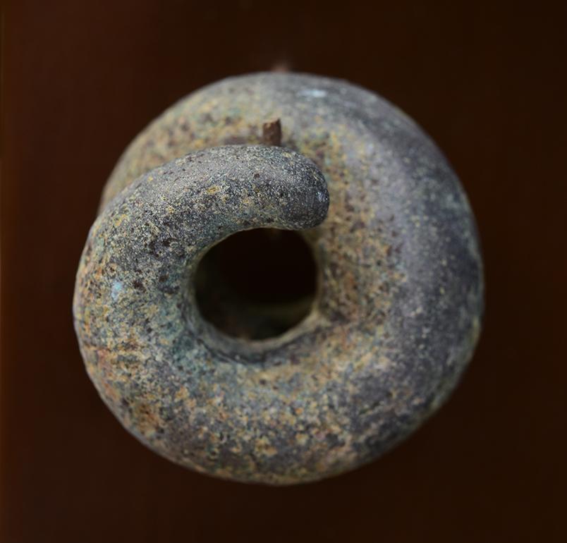 500 B.C., Dong Son, A Set of Antique Khmer Bronze Earrings with Stand 4
