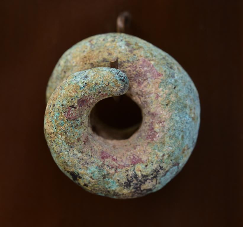 500 B.C., Dong Son, A Set of Antique Khmer Bronze Earrings with Stand 5