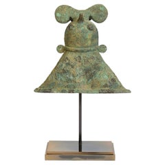 500 B.C, Dong Son, Antique Khmer Bronze Bell with Stand