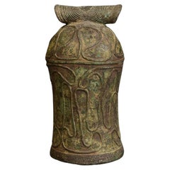 500 B.C, Dong Son, Antique Khmer Bronze Bell with Stand