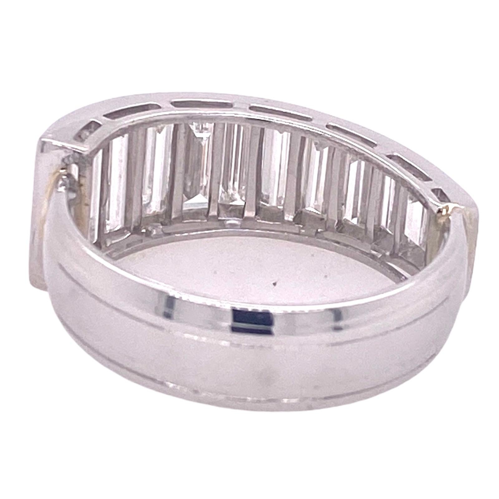 Baguette Cut 5.00 Carat Baguette Diamond Platinum Wedding Anniversary Band Ring