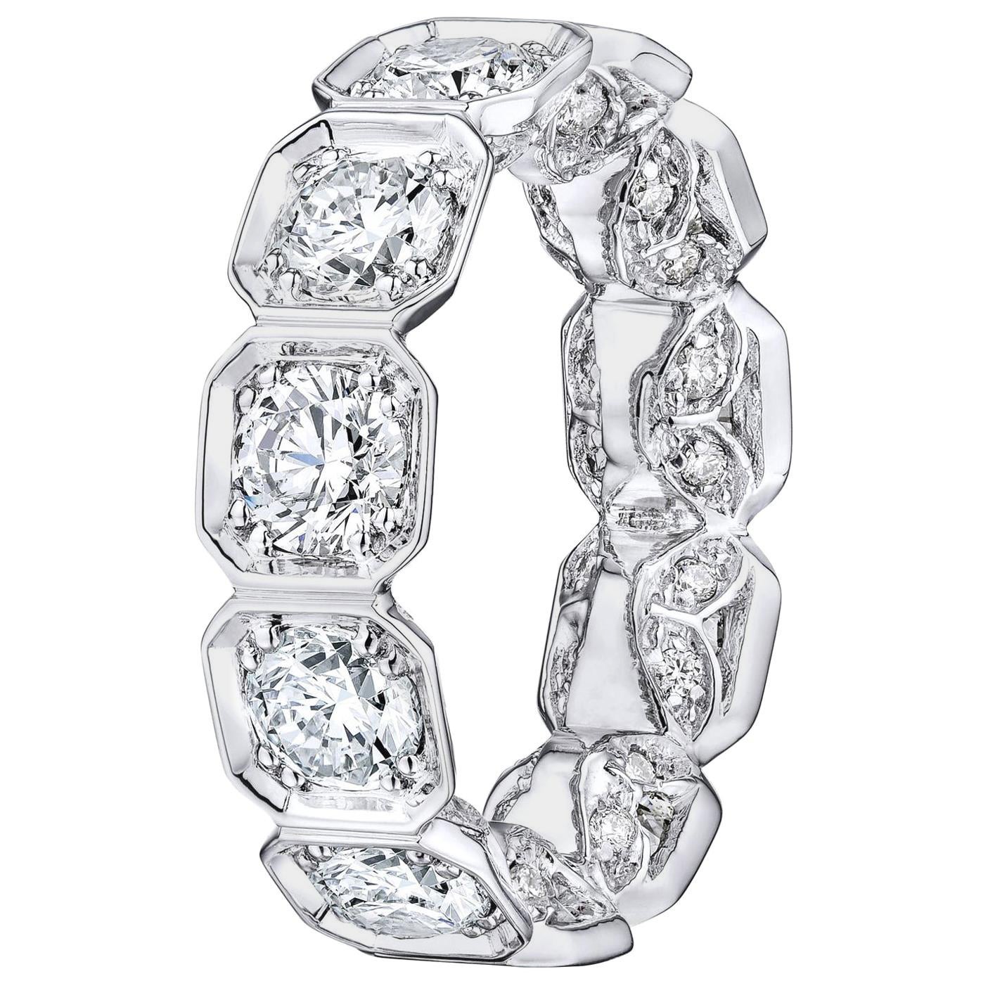 Bracelet éternel octogonal en diamant serti d'un chaton de 5,00 carats
