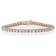 5,00 Karat Brillantschliff Runder Diamant-Tennisarmband aus 14K Roségold