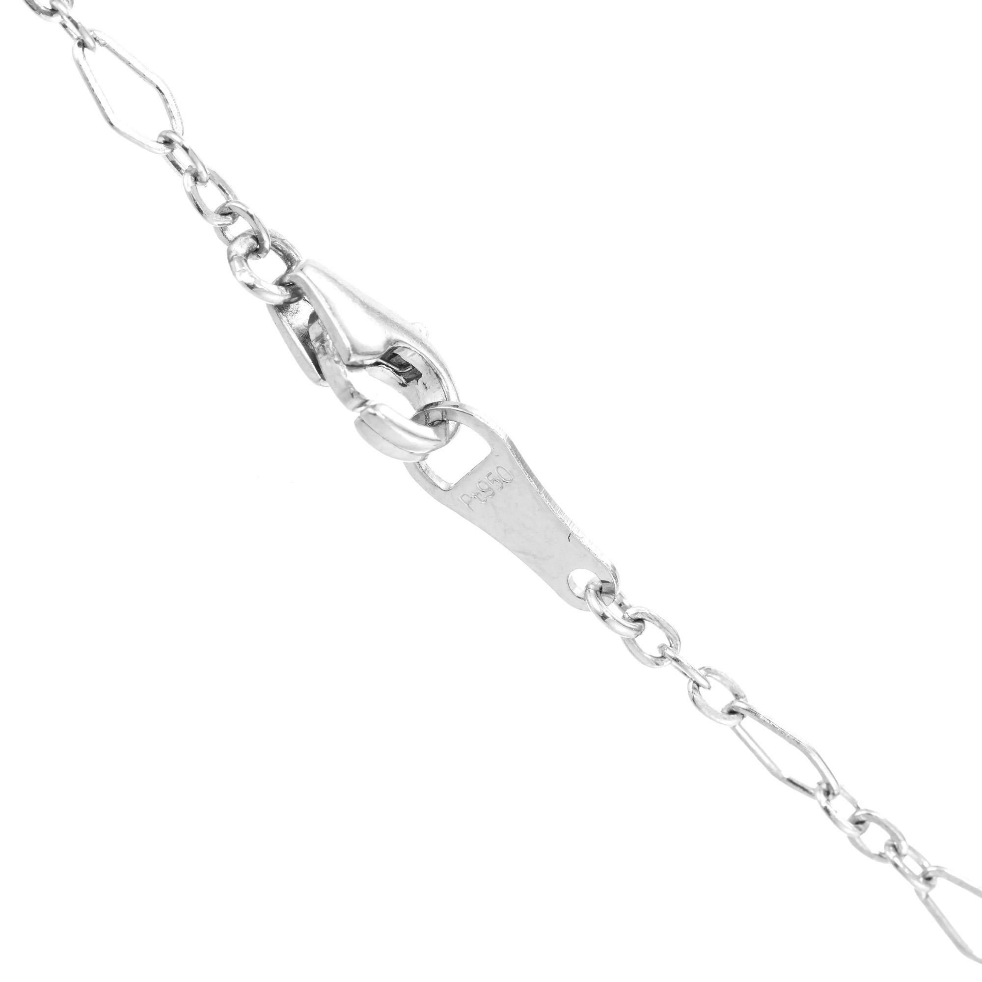 Donna 5,00 Carat Cushion Aquamarine Diamond Pearl Platinum Antique Pendant Necklace in vendita