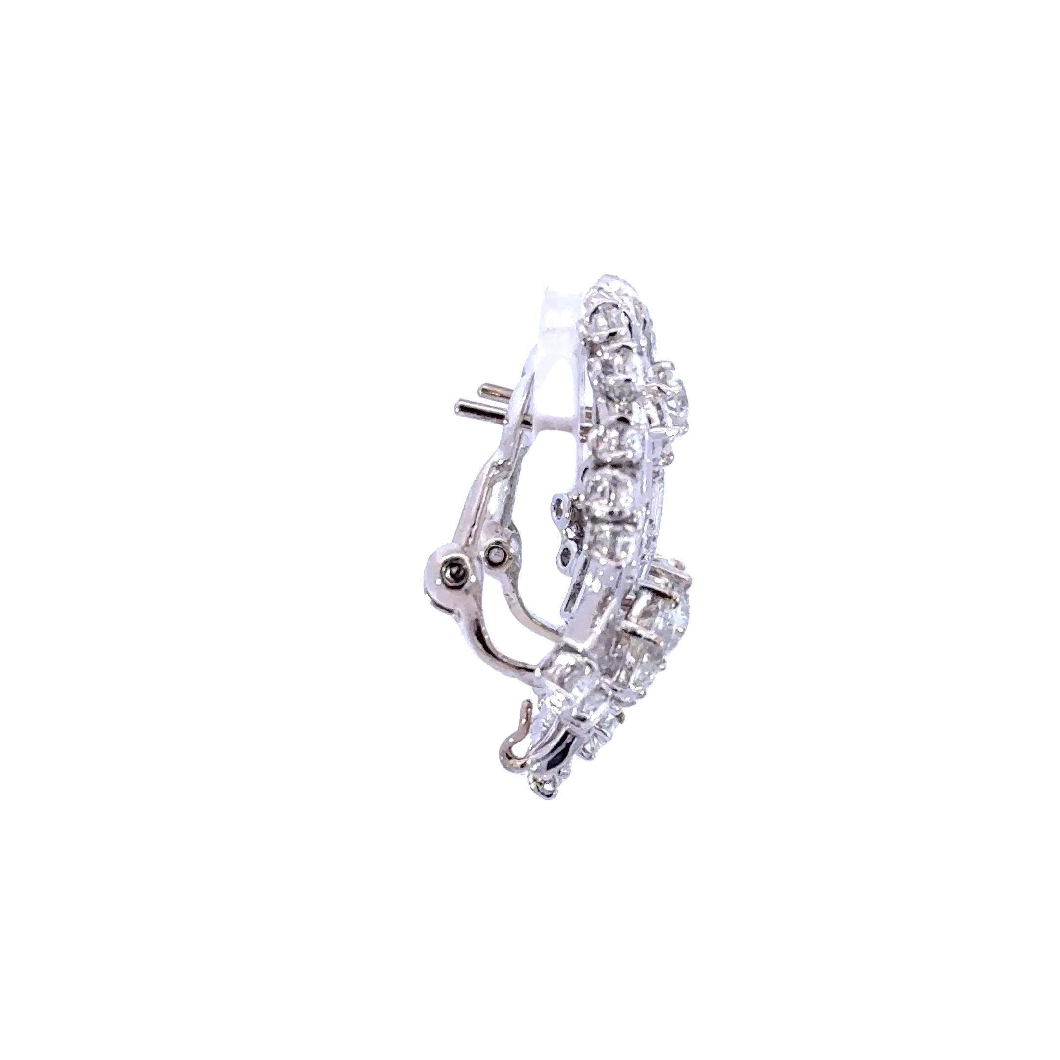 Modern 5.00 Carat Diamond Double Spiral Earring 2.50 Carat Centers For Sale