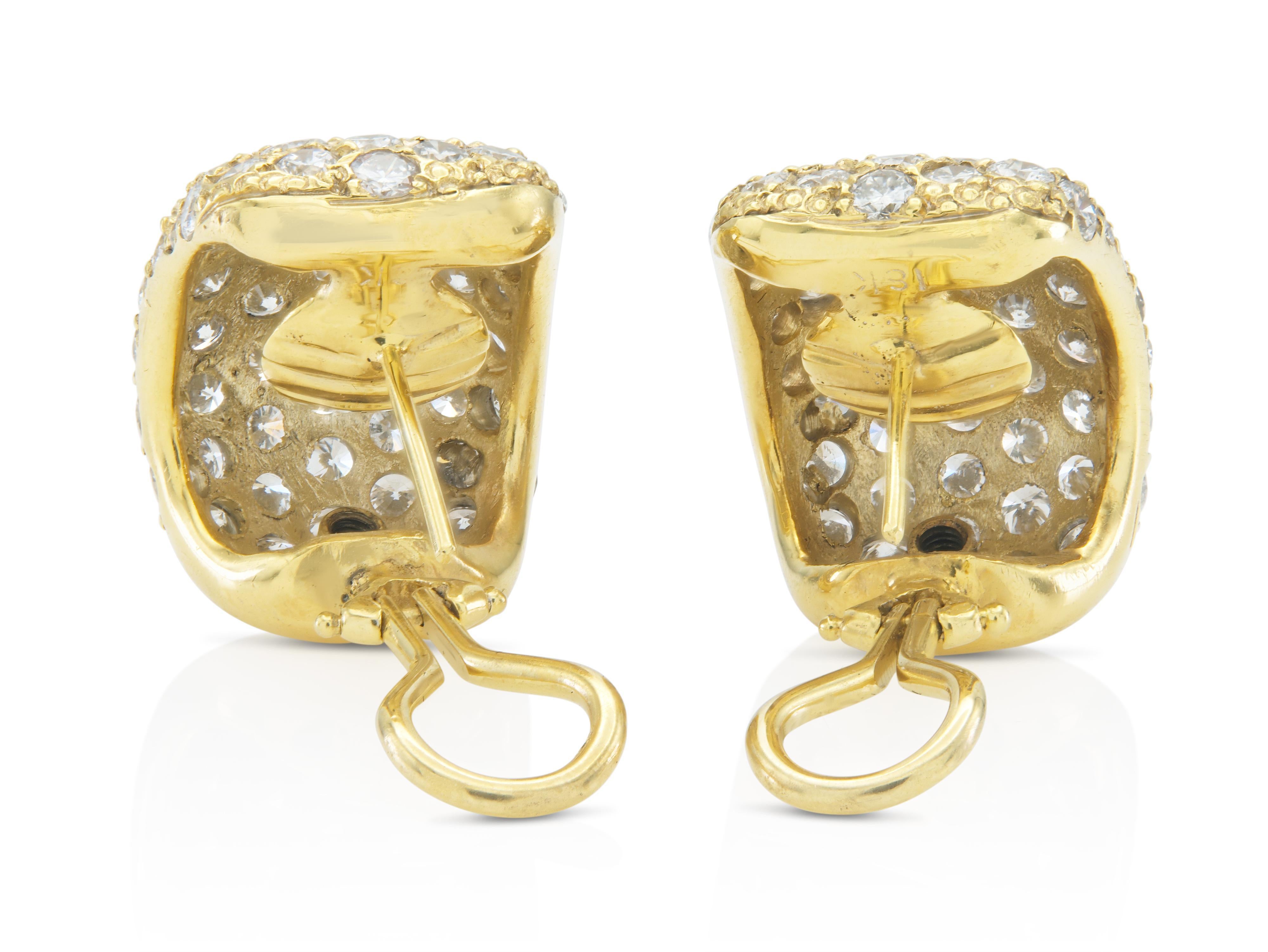 Orecchini con diamanti da 5,00 carati In condizioni buone in vendita a New York, NY