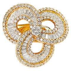 5.00 Carat Diamond Gold Cluster Engagement Ring