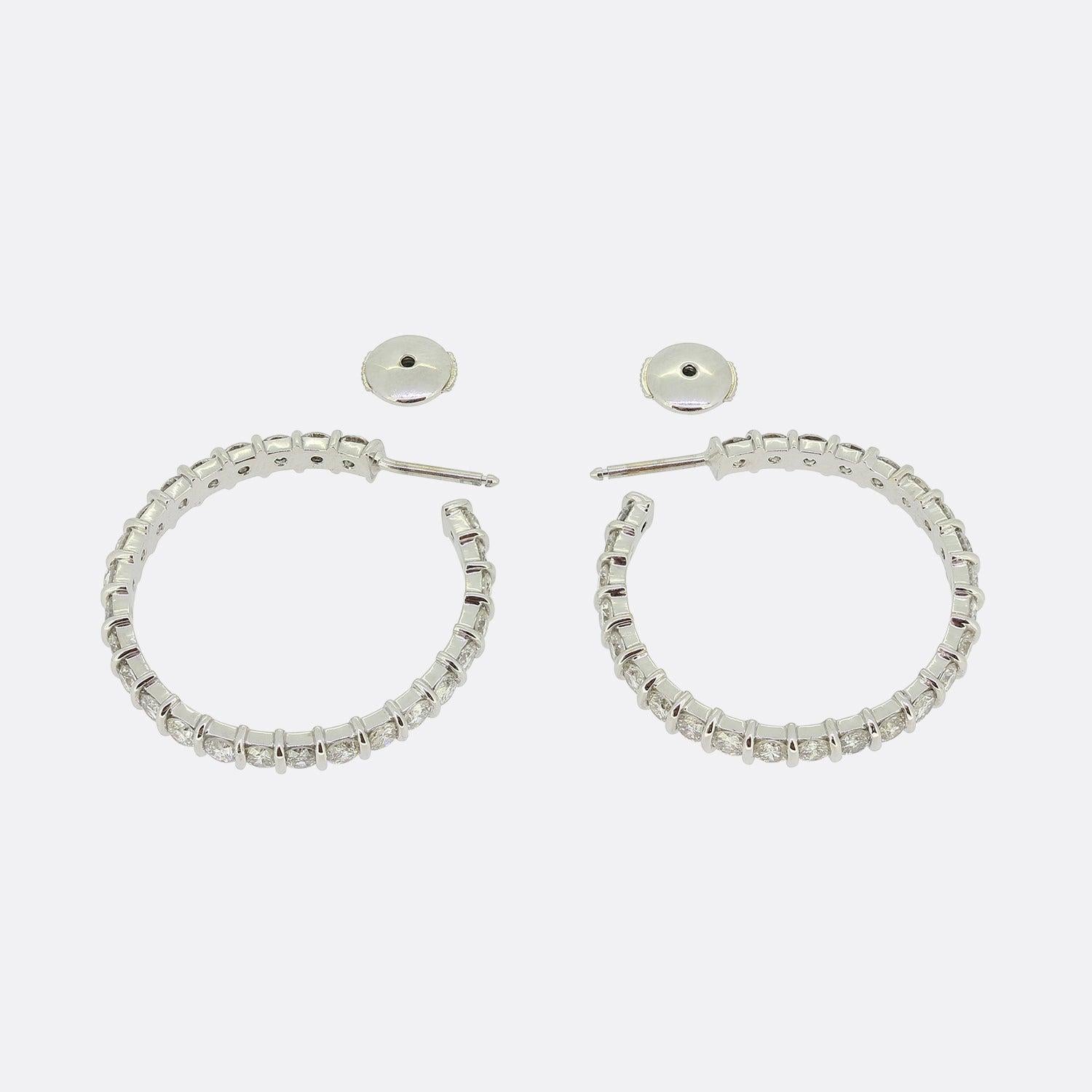 Pendientes de aro de diamantes de 5.00 quilates en Bueno estado para la venta en London, GB