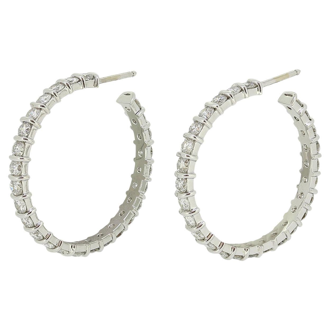 5.00 Carat Diamond Hoop Earrings
