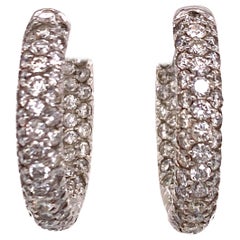 5.00 Carat Diamond In and Out White Gold Hoop Earrings