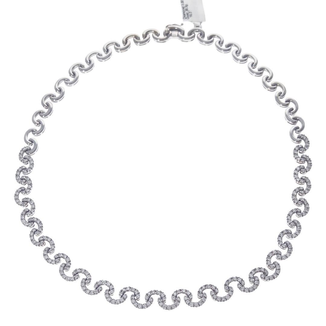 Taille ronde Collier à maillons avec diamants de 5.00 carats en vente