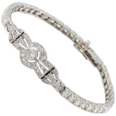 5.00 Carat Diamond Platinum Art Deco Bracelet