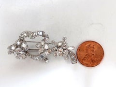 5.00 Carat Diamonds Cluster Brooch Pendant Pin Platinum Estate Cluster Cocktail*