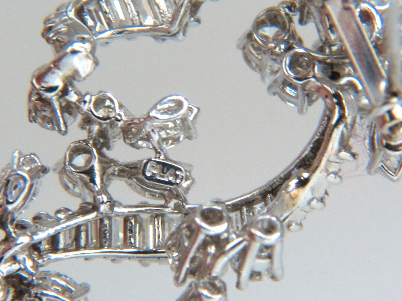 5.00 Quilates Diamantes Racimo Broche Colgante Alfiler Platino Estate Racimo Cocktail en venta 1
