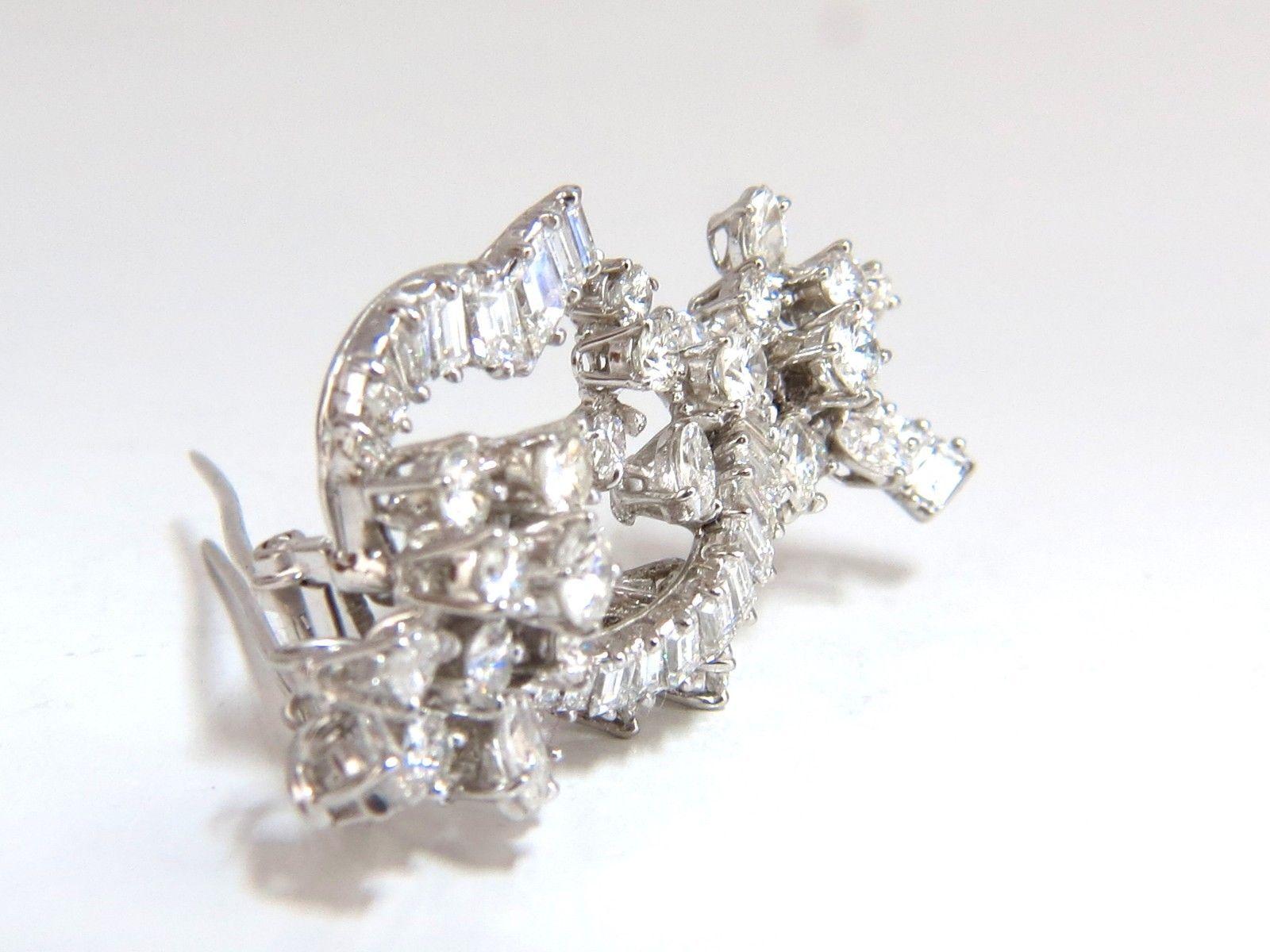 5.00 Quilates Diamantes Racimo Broche Colgante Alfiler Platino Estate Racimo Cocktail en venta 3