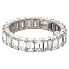 5,00 Karat Smaragdschliff H VS Diamant 18 Karat Weißgold Eternity Band Ring