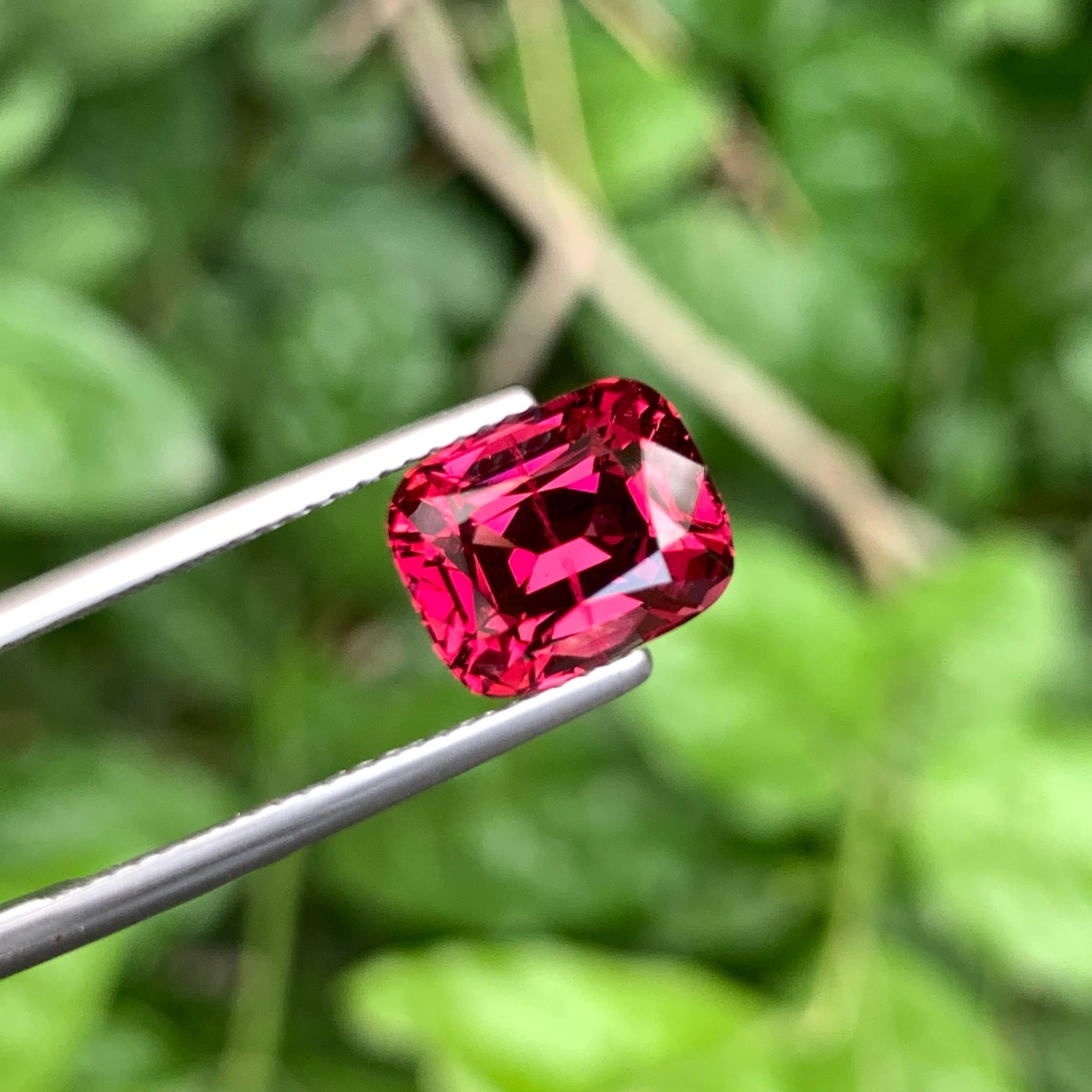5.00 Karat Lose rosa-roter Granat Stein Kissenschliff Natürlicher tansanischer Edelstein im Angebot 2