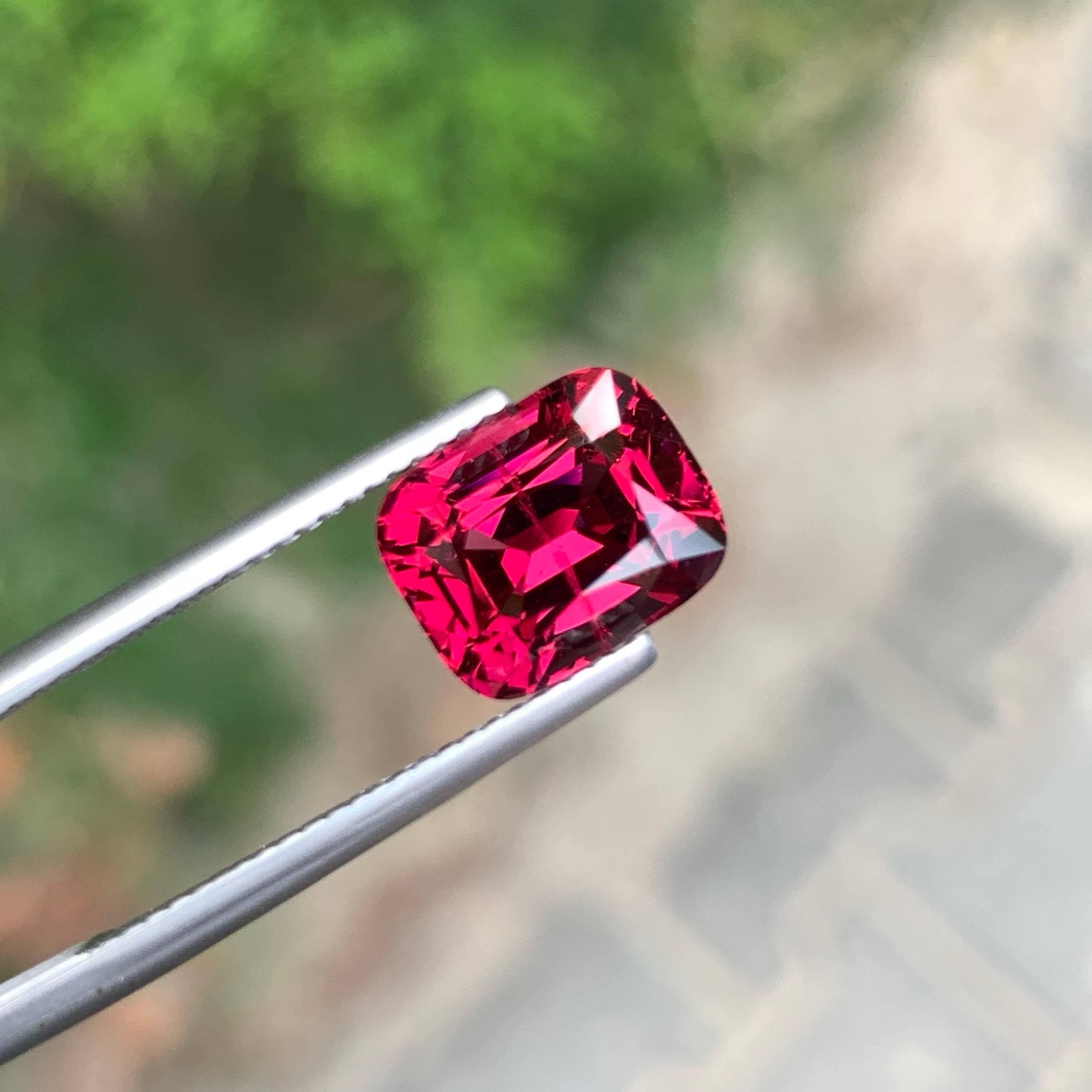 5.00 Karat Lose rosa-roter Granat Stein Kissenschliff Natürlicher tansanischer Edelstein im Angebot 3