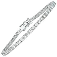 Bracelet G Si en or blanc 14 carats avec 53 pierres et diamants naturels de 5,00 carats