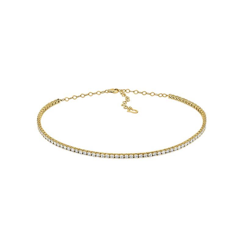 5,00 Karat natürliche Diamant-Halskette G-H SI 14k Gelbgold im Zustand „Neu“ im Angebot in New York, NY