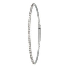 Pulsera flexible de diamantes naturales de 5,00 quilates G-H SI Oro blanco de 14 quilates