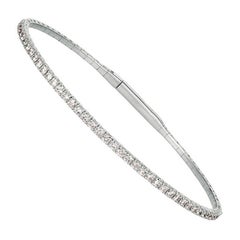 Bracciale flessibile con diamanti naturali da 5,00 carati G-H SI Oro bianco 14 carati