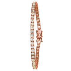5,00 Karat natürlicher Diamant Tennisarmband G SI 14 Karat Roségold