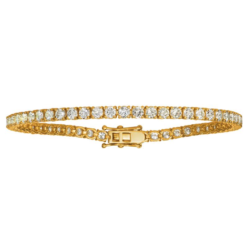 Contemporain Bracelet tennis en or jaune 14 carats avec diamants naturels de 5,00 carats G SI en vente