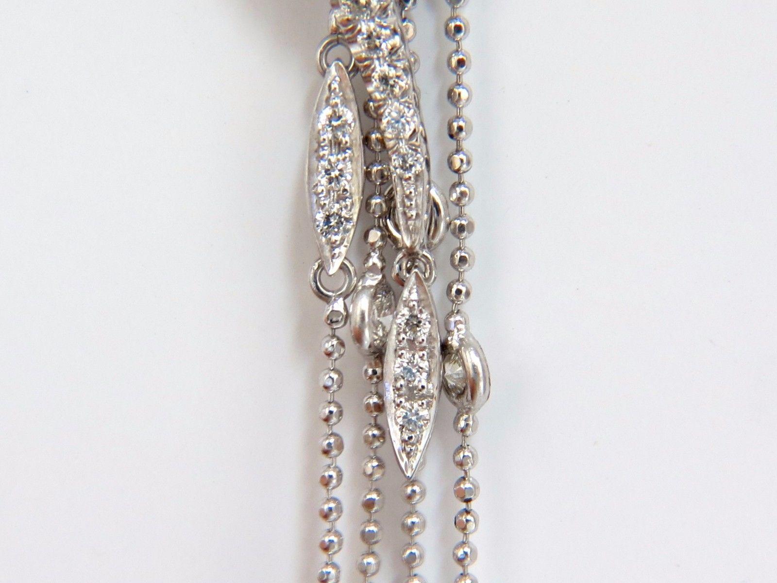 5.00 Carat Natural Diamonds Modern Dangle Ball Chain Drop Earrings 18 Karat For Sale 2