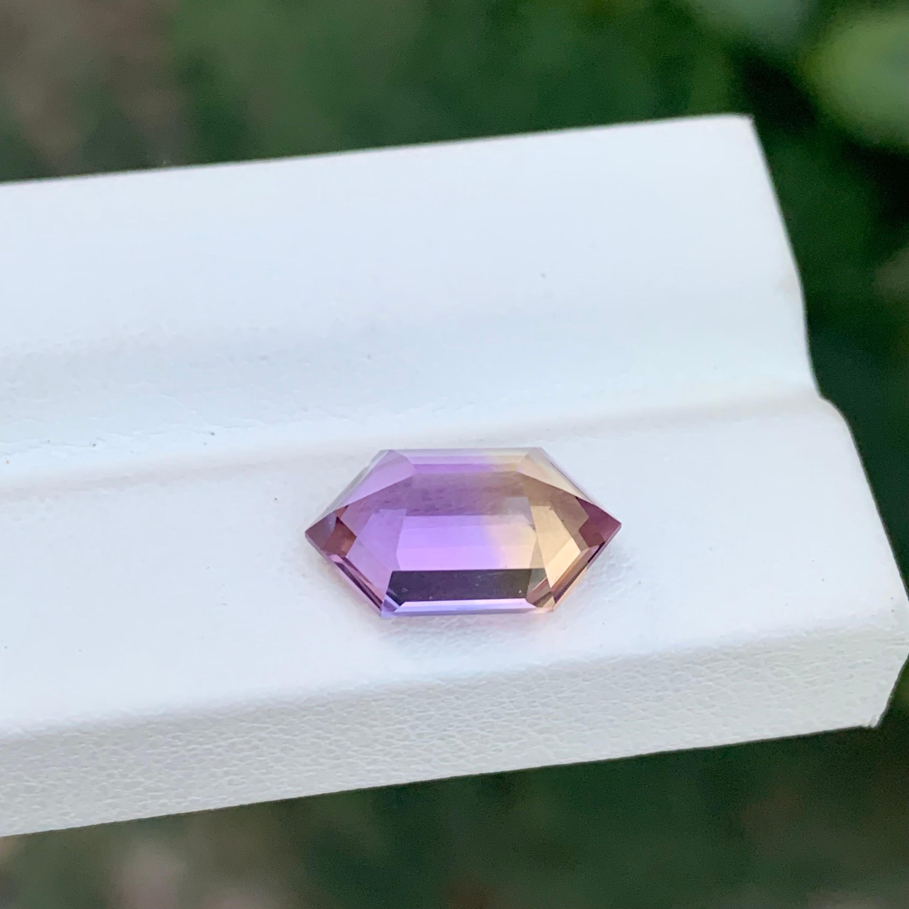 Gema suelta de 5.00 quilates de ametrina natural de talla hexagonal 4
