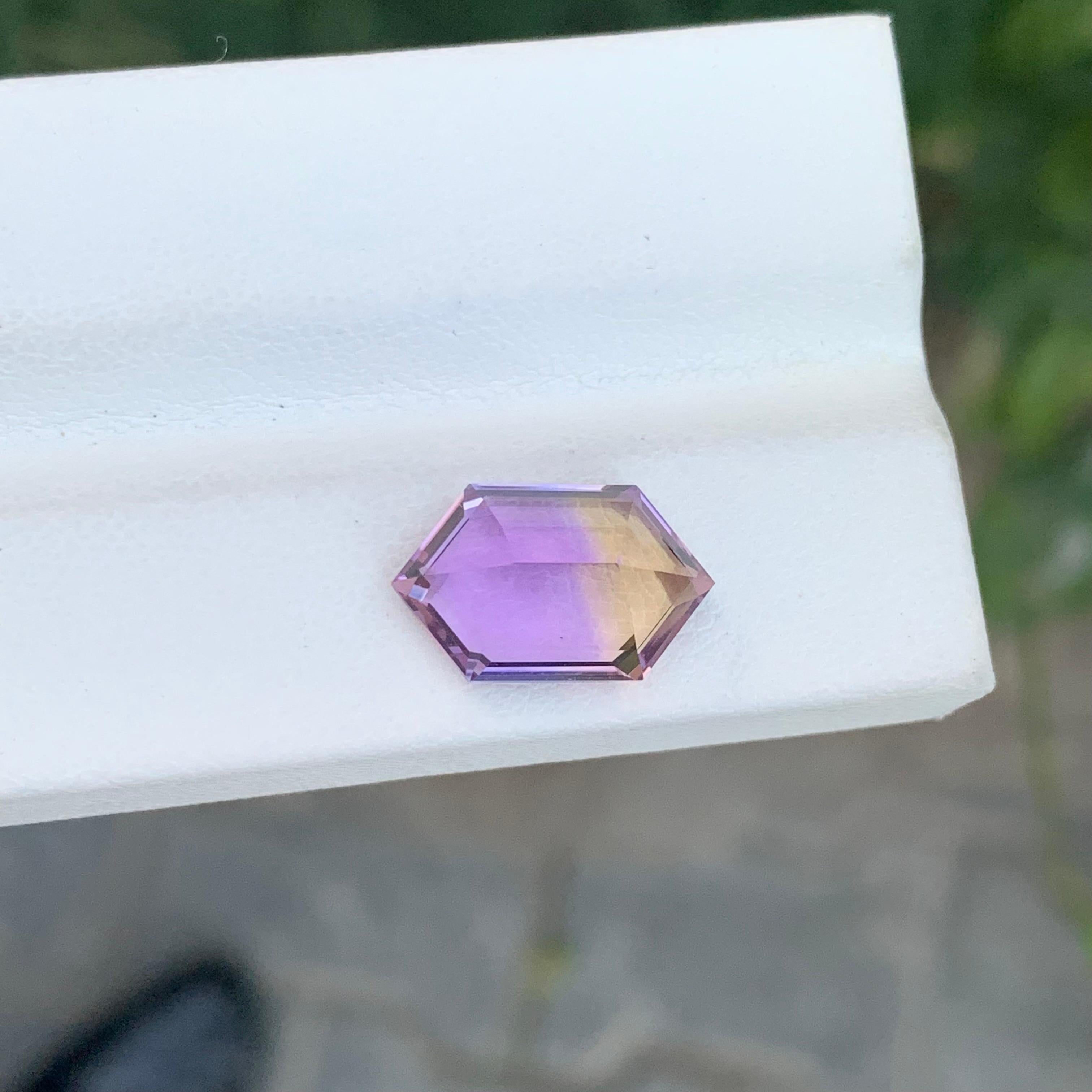 Gema suelta de 5.00 quilates de ametrina natural de talla hexagonal 3