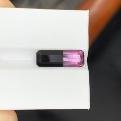 5.00 Carat Natural Loose Bi Color Tourmaline Stone Emerald Cut Afghan Gemstone