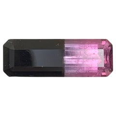 5.00 Carat Natural Loose Bi Color Tourmaline Stone Emerald Cut Afghan Gemstone