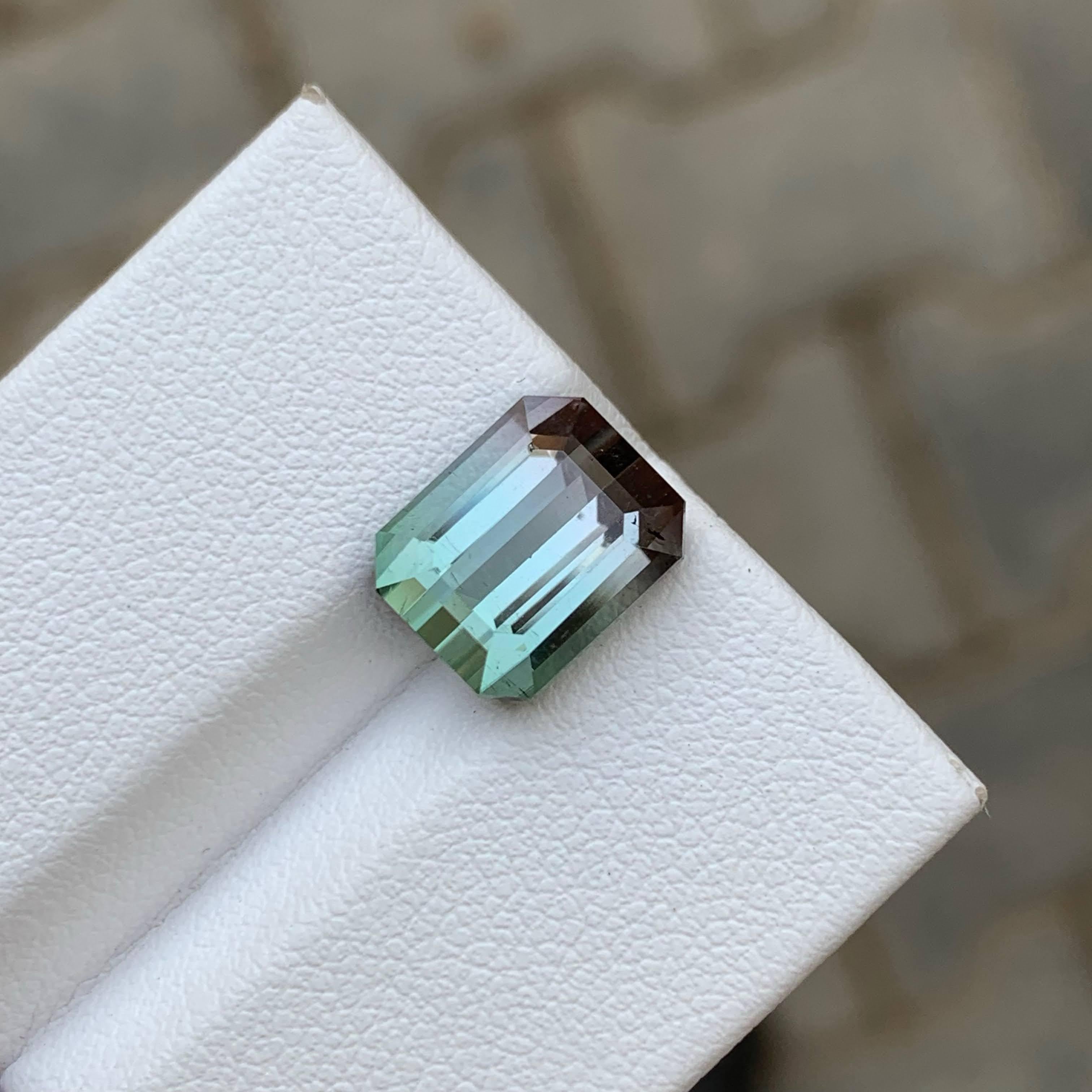 5,00 Karat Natürliche Lose Bi Color Turmalin Stein Smaragd Schliff Afrika Edelstein im Angebot 4