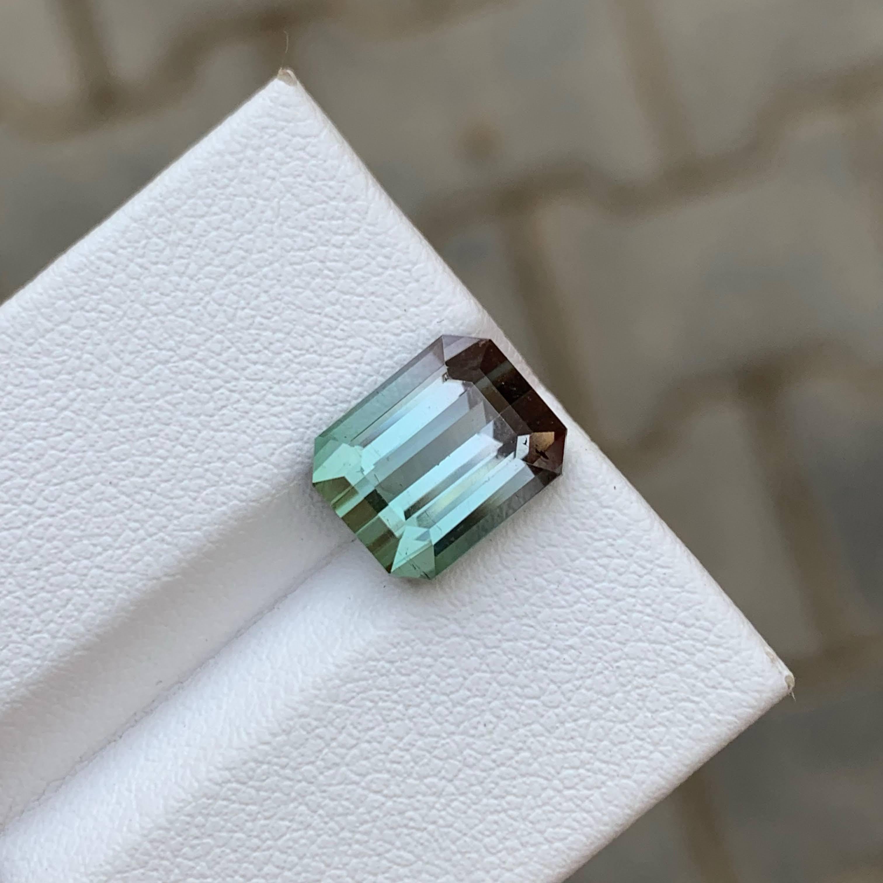 5,00 Karat Natürliche Lose Bi Color Turmalin Stein Smaragd Schliff Afrika Edelstein (Moderne) im Angebot