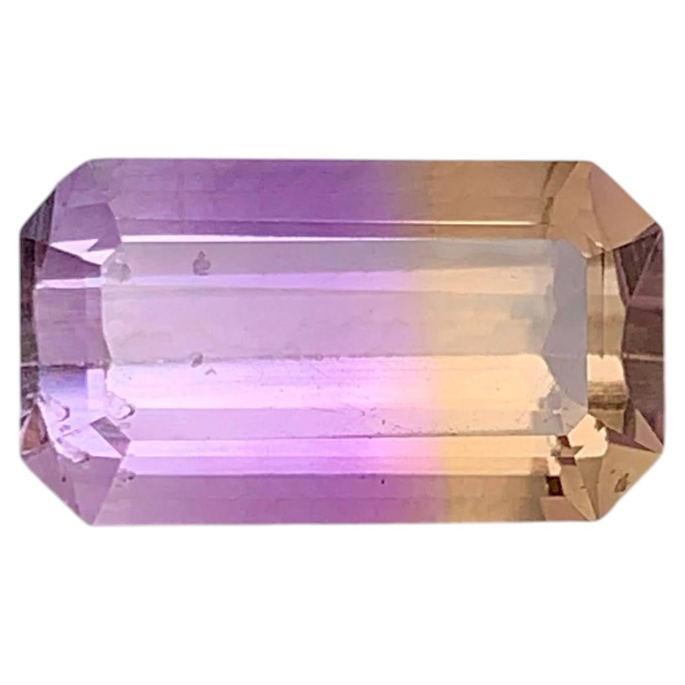 5.00 Carat Natural Loose Bicolor Ametrine Emerald Cut Brazilian Gemstone
