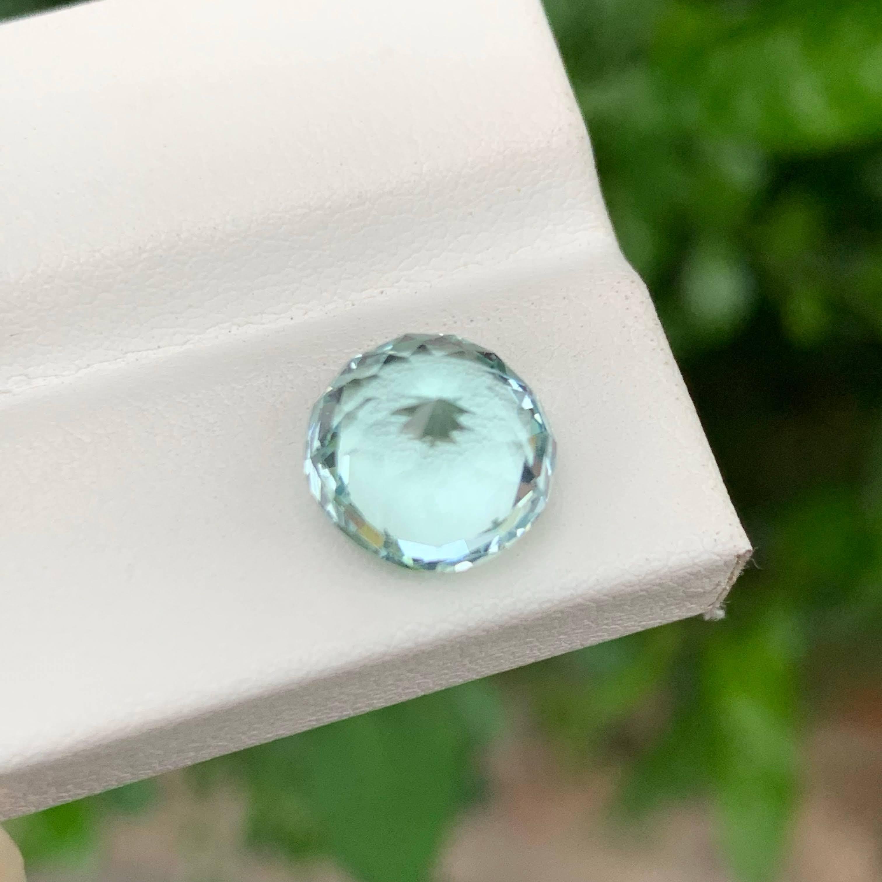5.00 Carat Natural Loose Blue Aquamarine Stone Round Cut African Gemstone For Sale 5