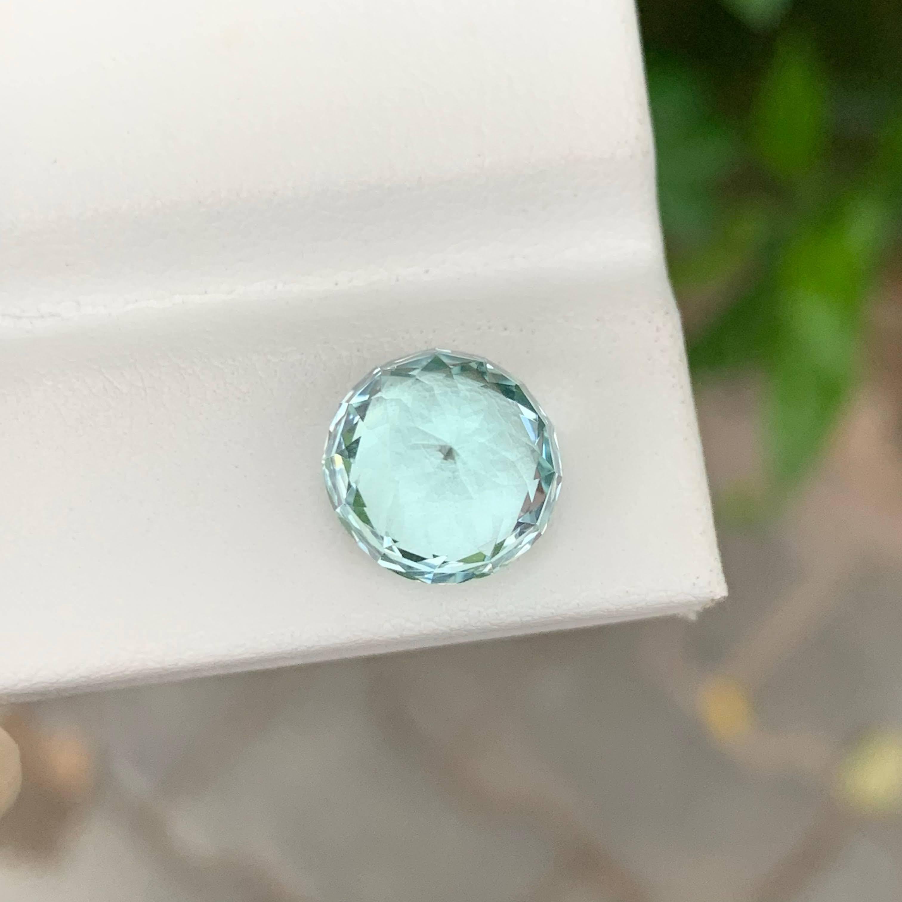 5.00 Carat Natural Loose Blue Aquamarine Stone Round Cut African Gemstone For Sale 6