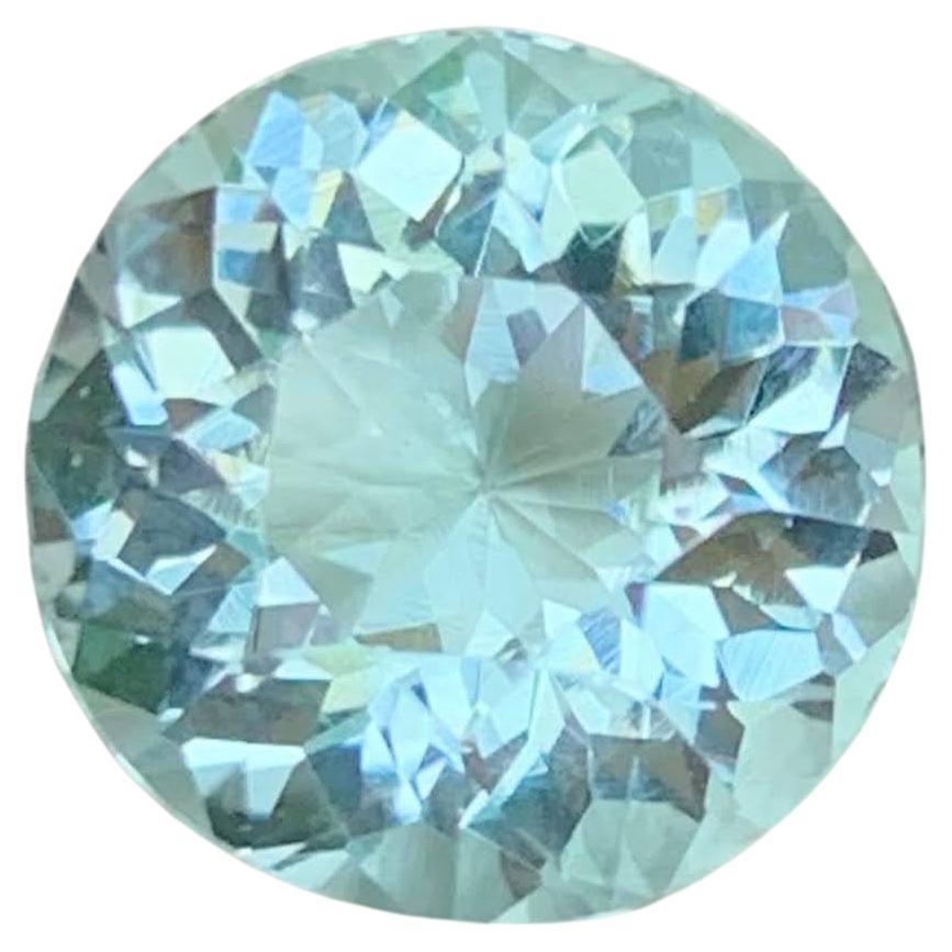 5.00 Carat Natural Loose Blue Aquamarine Stone Round Cut African Gemstone For Sale