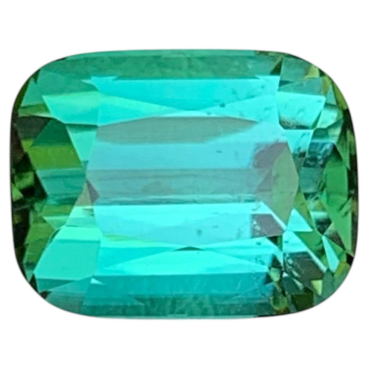 5.00 Carat Natural Loose Bluish Green Tourmaline Cushion Cut Afghan Gemstone (pierre précieuse afghane)