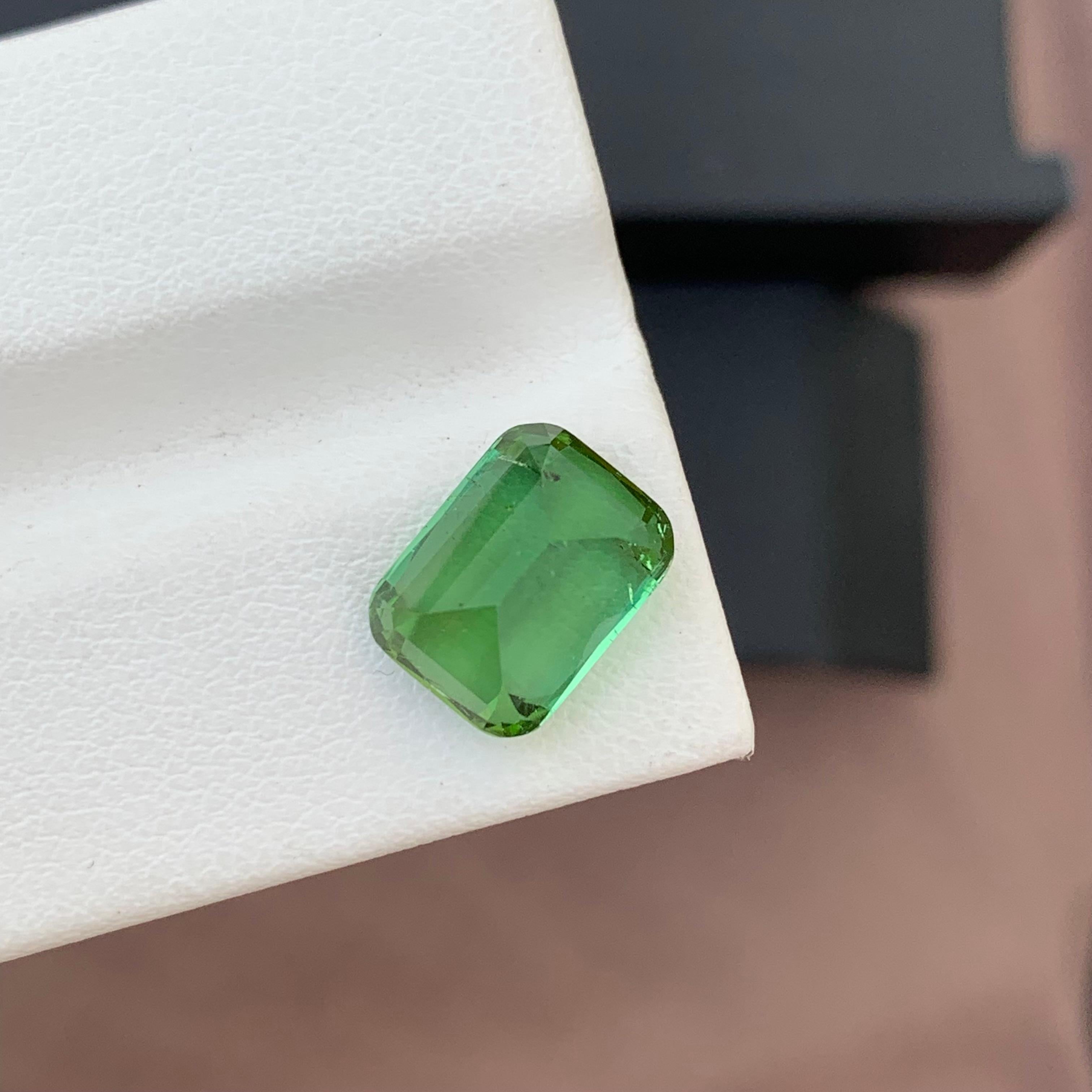 5.00 Carat Natural Loose Green Tourmaline Cushion Shape Gem For Jewellery Making For Sale 2