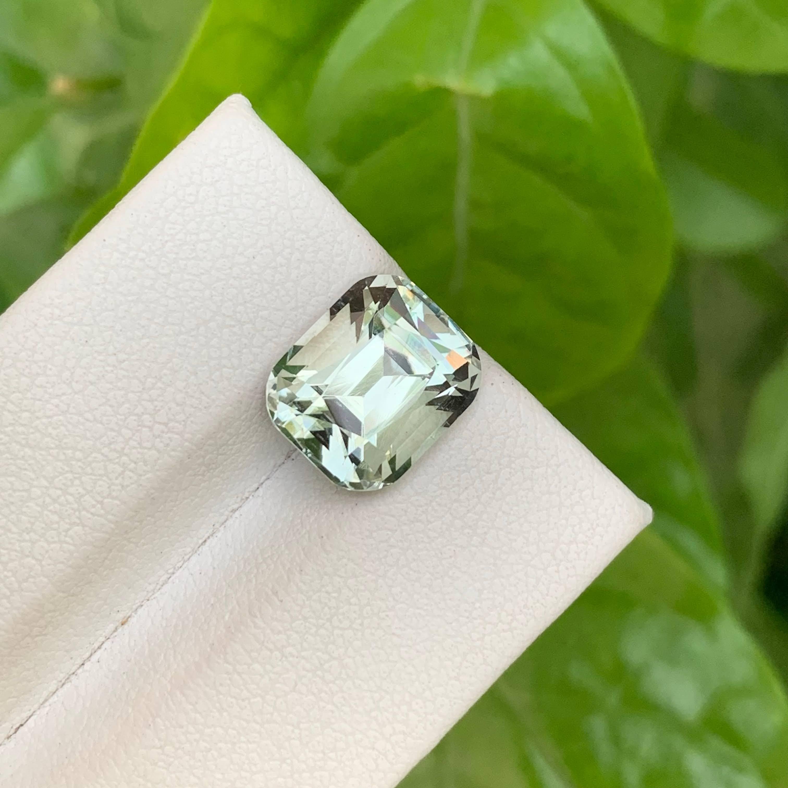 5.00 Carat Natural Loose Greenish Amethyst Stone Cushion Cut African Gemstone (pierre précieuse africaine) en vente 5