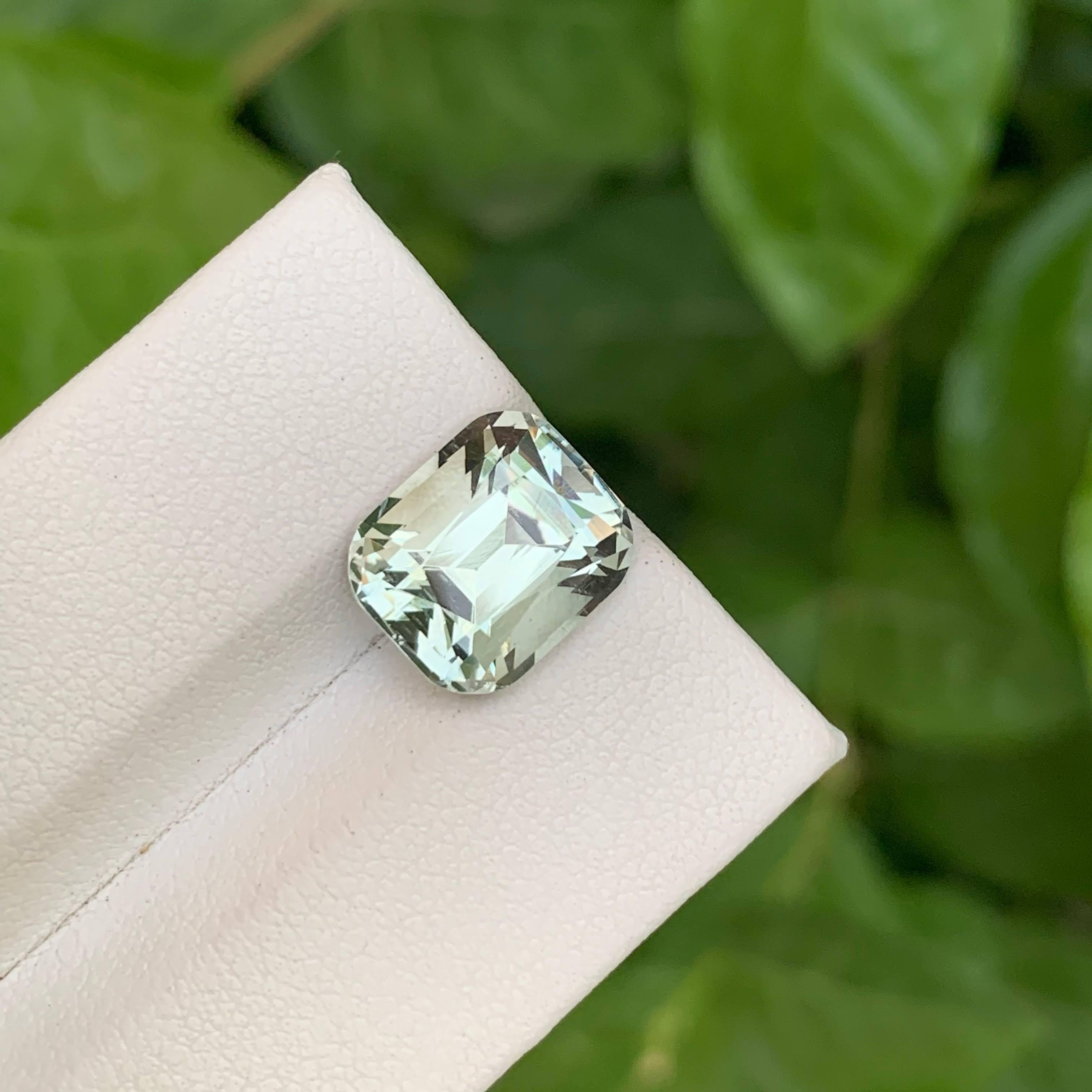 Taille coussin 5.00 Carat Natural Loose Greenish Amethyst Stone Cushion Cut African Gemstone (pierre précieuse africaine) en vente