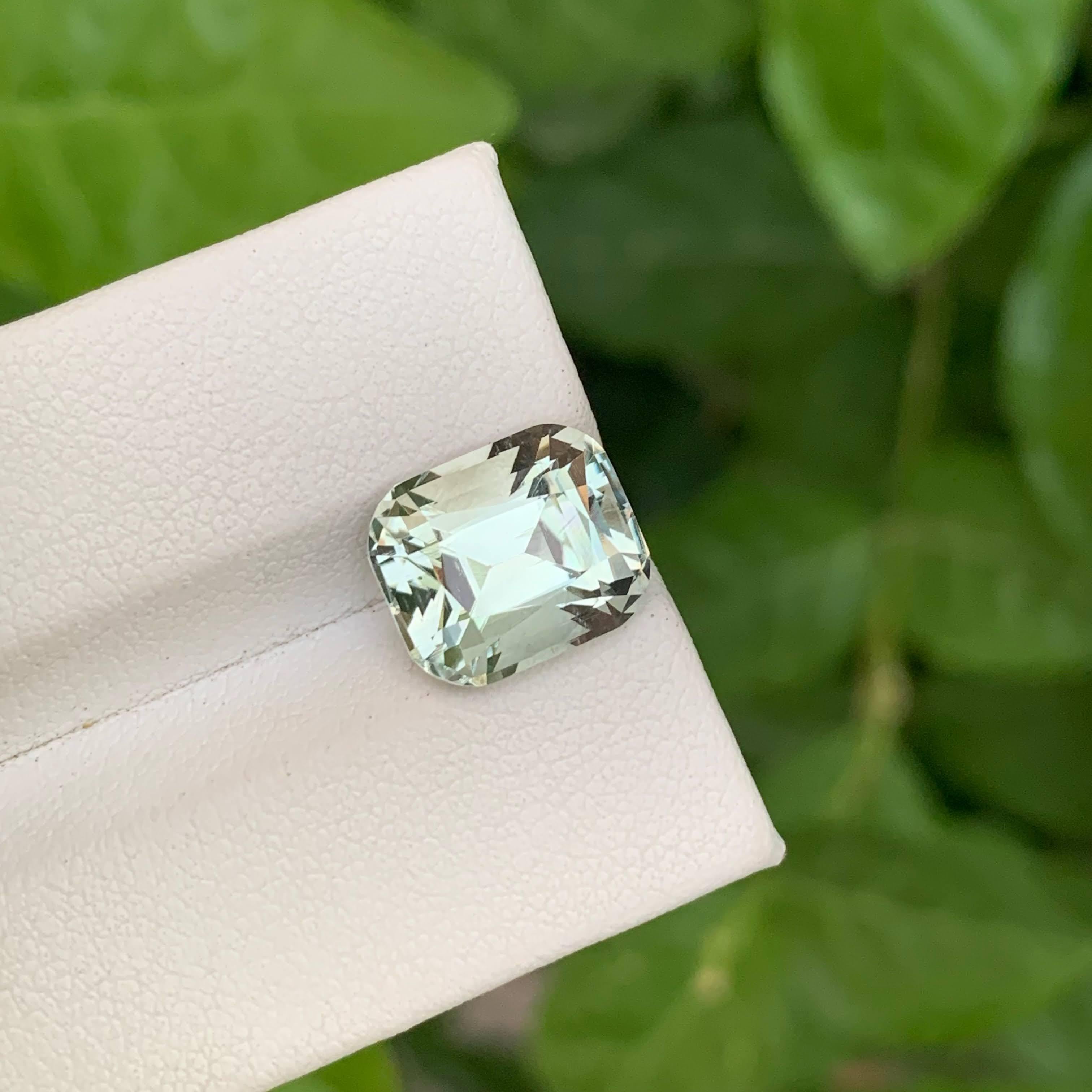 5.00 Carat Natural Loose Greenish Amethyst Stone Cushion Cut African Gemstone (pierre précieuse africaine) en vente 2