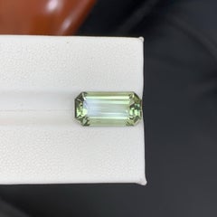 5.00 Carat Natural Loose Greenish Amethyst Stone Emerald Cut African Gemstone