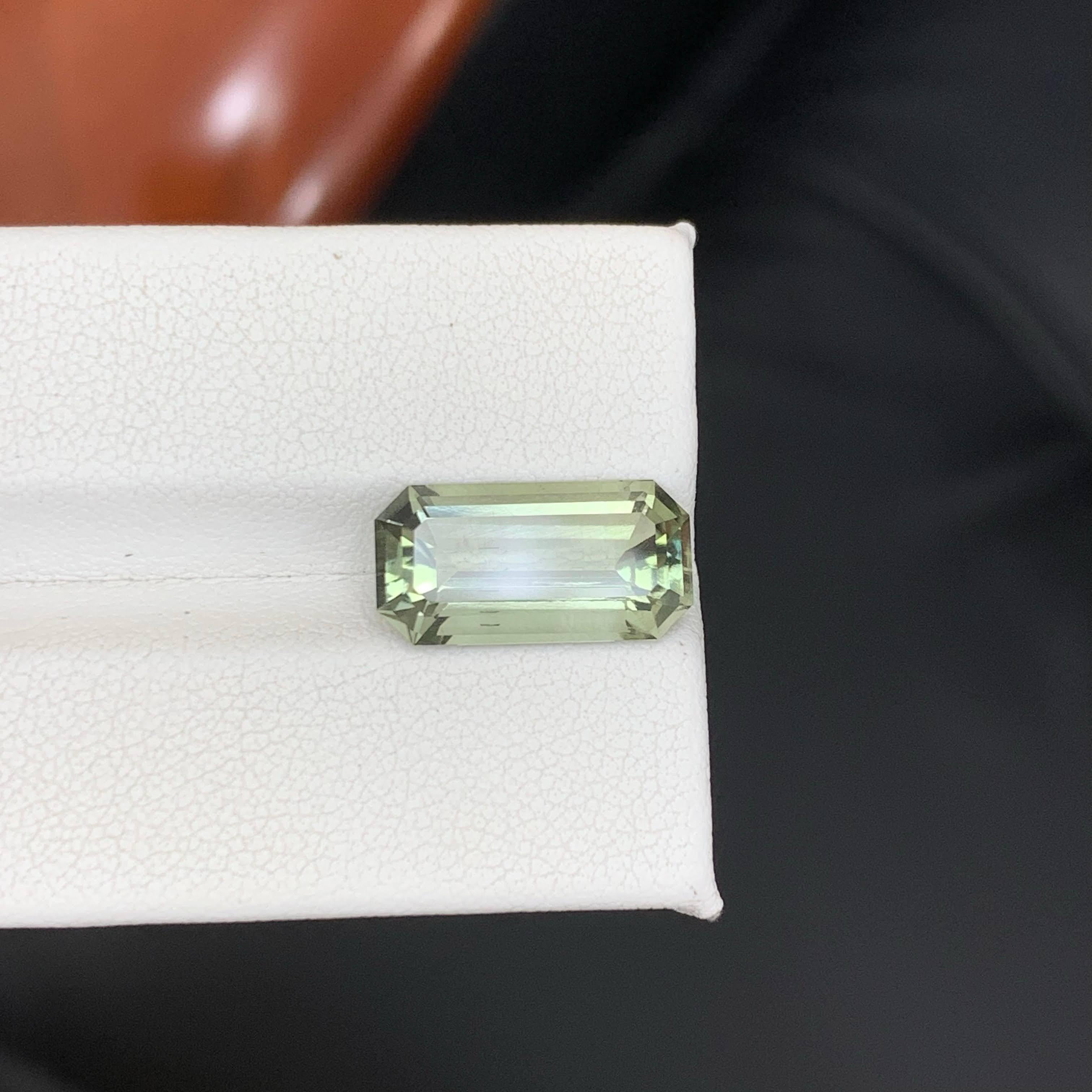 5,00 Karat Natürlicher loser grünlicher Amethyst Stein Smaragd Schliff Afrikanischer Edelstein im Angebot 1