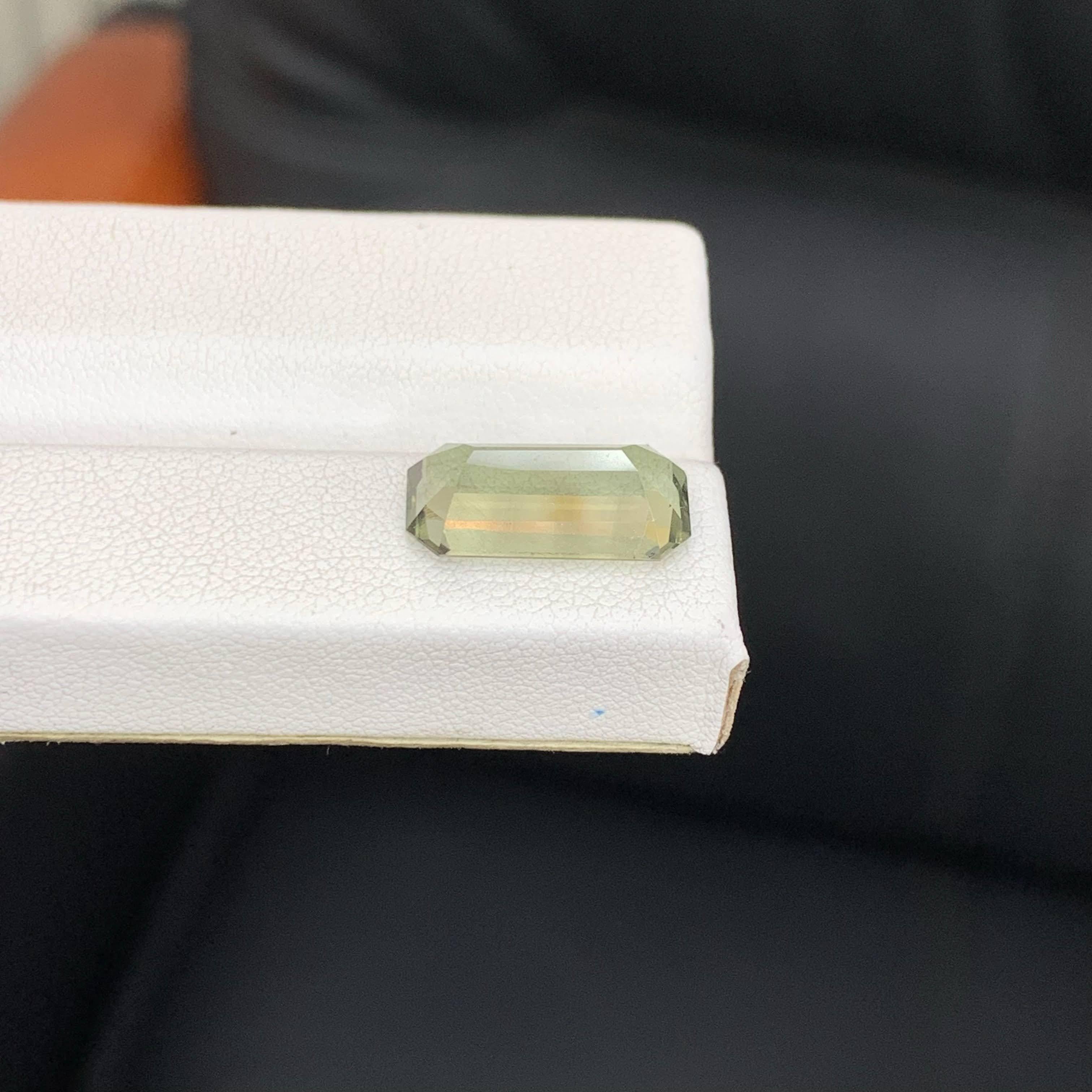 5,00 Karat Natürlicher loser grünlicher Amethyst Stein Smaragd Schliff Afrikanischer Edelstein im Angebot 3